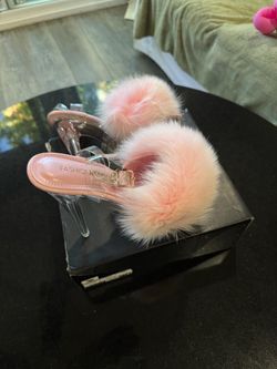 Showgirl Platform Fur Heels - Pink