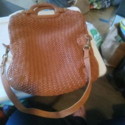 Cole Hann Large Hand Woven Leather Bag