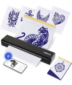 Wireless Tattoo Stencil Printer with 10pcs Transfer Paper, Portable Thermal Tattoo Printer Machine f