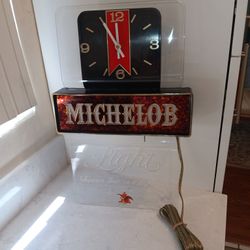 Michelob Light Sign And Clock