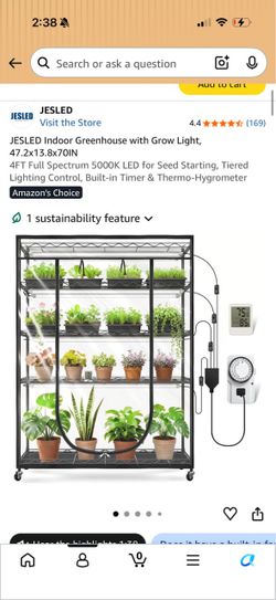 JESLED Indoor Greenhouse with Grow Light