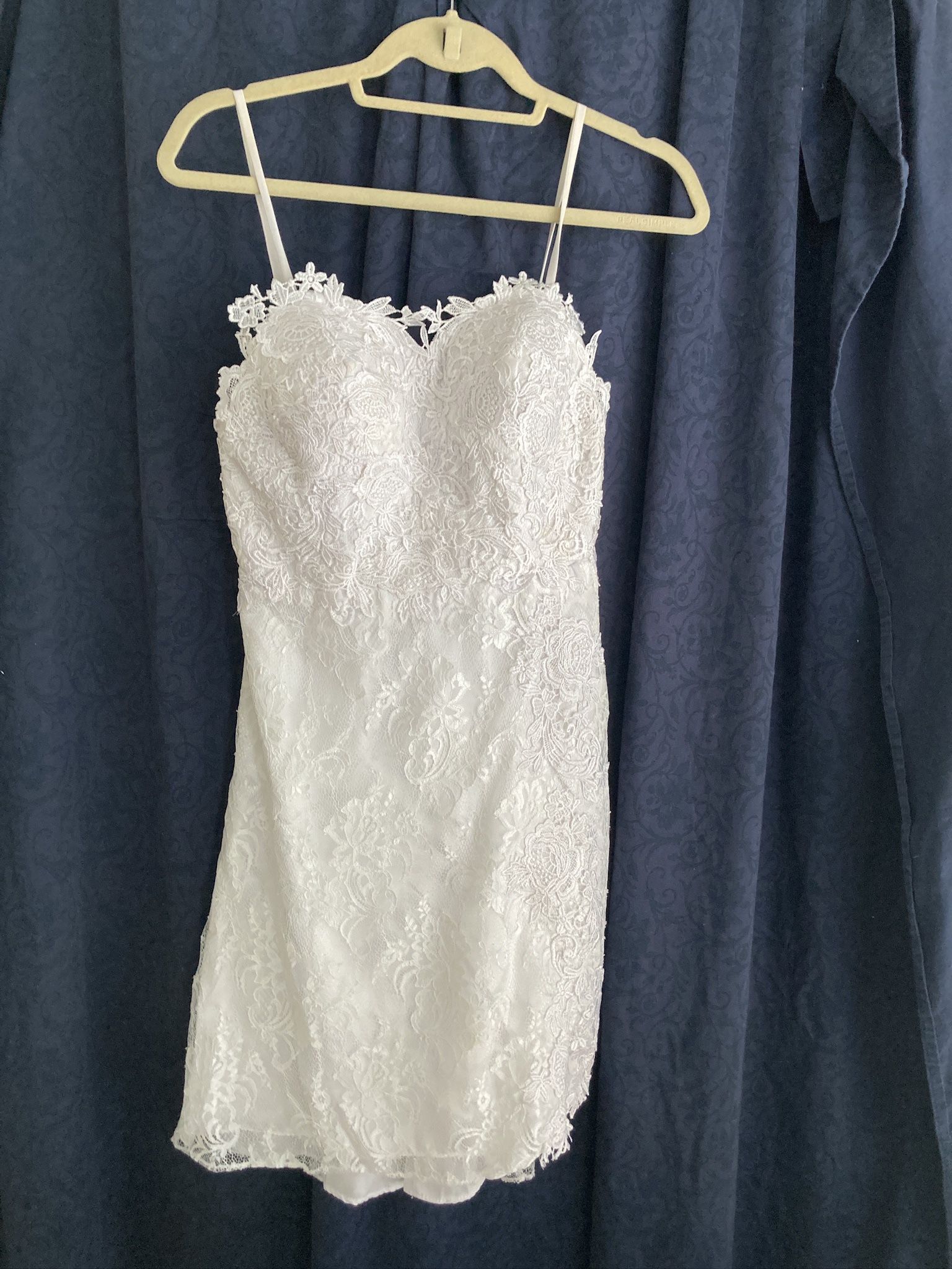* custom made * short wedding dress with built in bra - dress has not been worn !