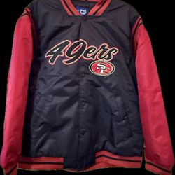 SF 49ers Black Jacket w/ Red Sleeves