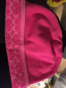 Pink Coach beanie