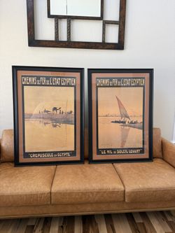 Framed Vintage Travel Egyptian Posters 1911 by M. Tamplough Art Print emins De Fer De L’etat Egyptien