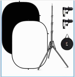 5x7’ Chromakey black white backdrop with stand