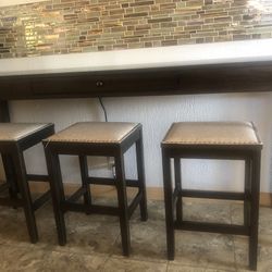 Long Breakfast Table With Stools - Available