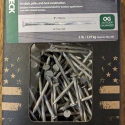 3" Huttig-Grip deck nails case of five 5-lb boxes