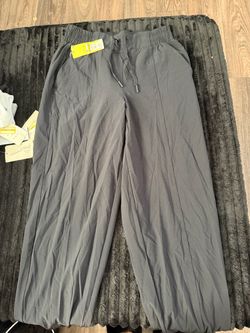 Gray Wide-Leg Drawstring Pants with Tags