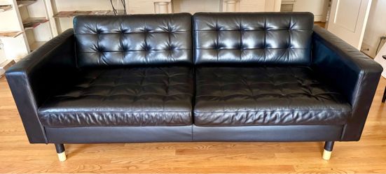 Contemporary Black Leather Couch