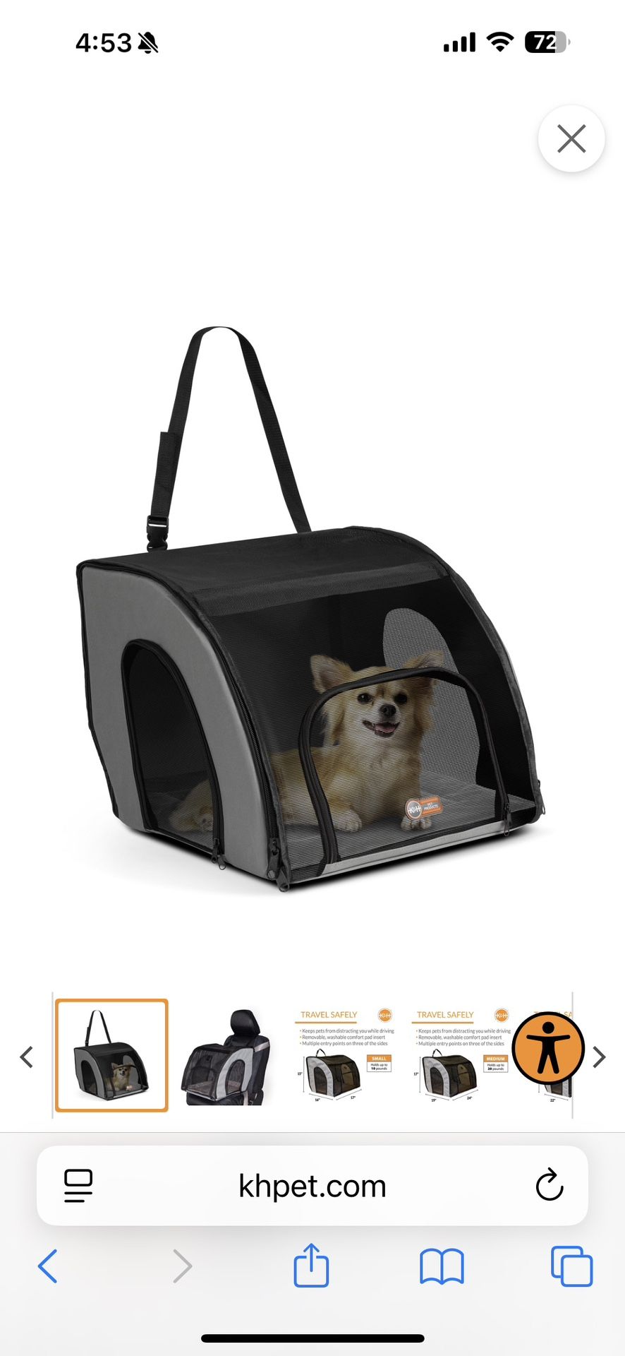 K&H Travel Safety Carrier Pet Dog Or Cat