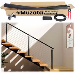 Black Complete Cable Railing Kit for Stairs