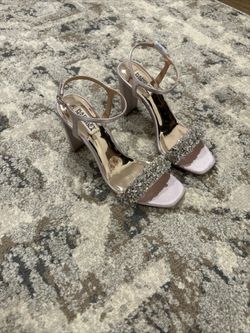 Badgley Mischka Teenie High Block Heel Sandal, Soft Lavender, Size 7.5