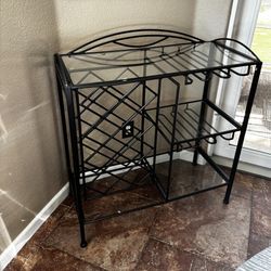 Metal And Glass Wine Rack 