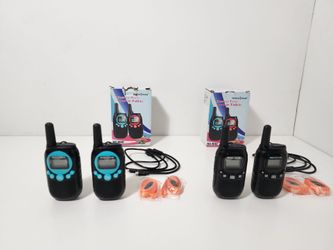 4-Pack Rechargeable Walkie Talkies For Adults Long Range 5 Miles USB Charger 22CH VOX Flashlight LCD FRS Two Ways Radio Walky Talky