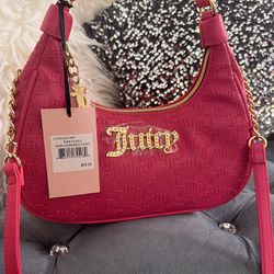 JUICY COUTURE pink flash semi charmed coho crossbody bag