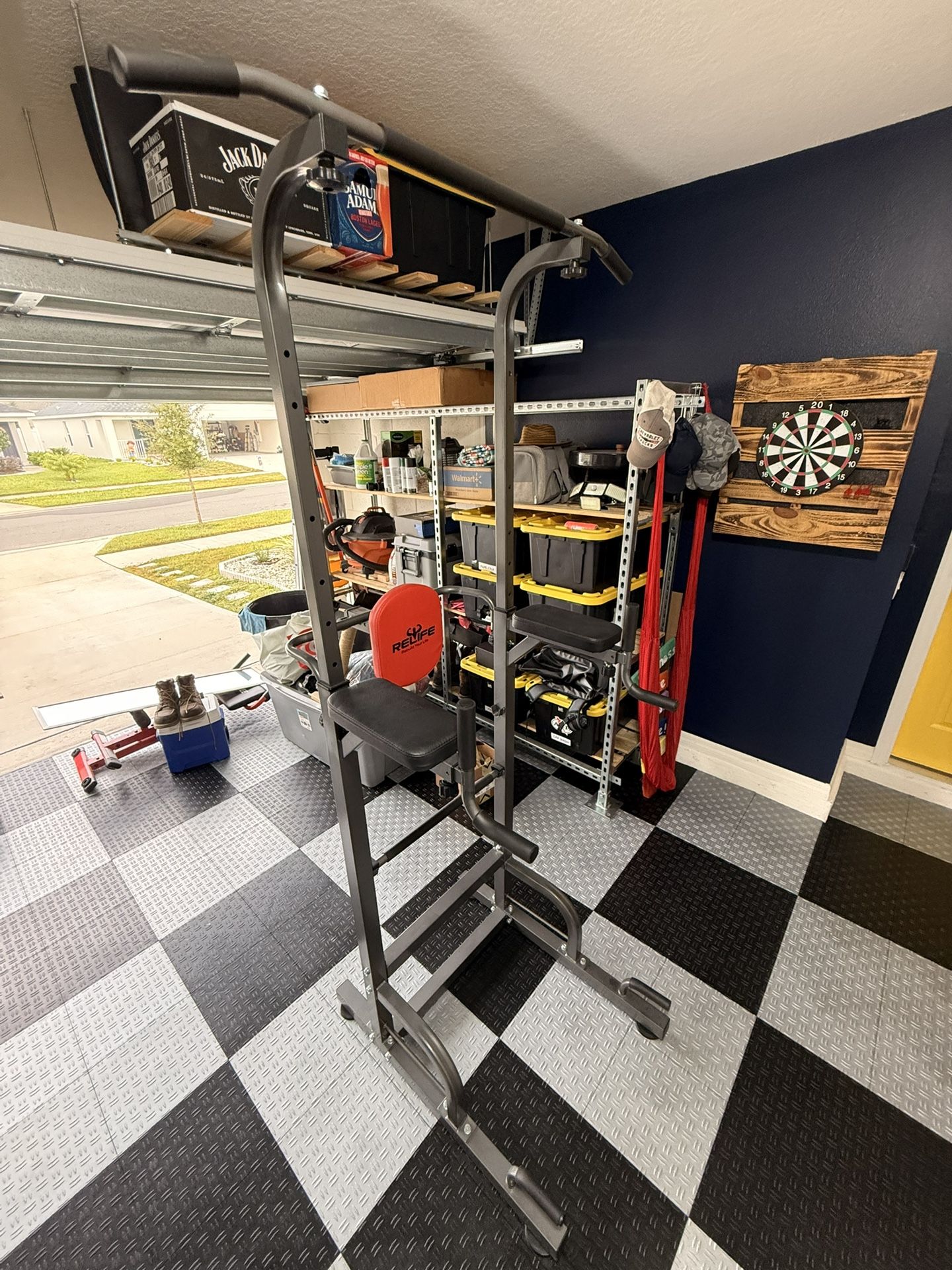 RELIFE REBUILD YOUR LIFE Power Tower Pull Up Bar Station Workout Dip Station for Home Gym Strength Training Fitness Equipment