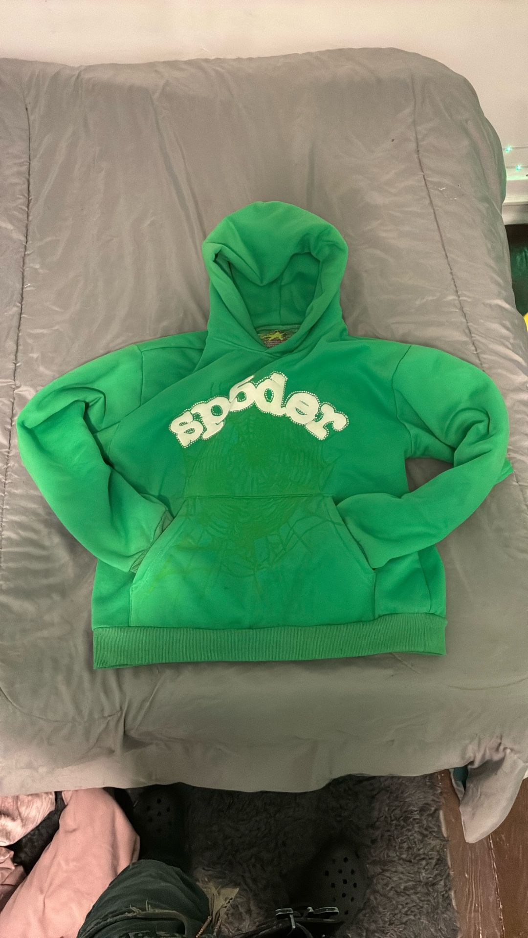 ( Spider Web Hoodie ) Lime Green” Men’s Small 