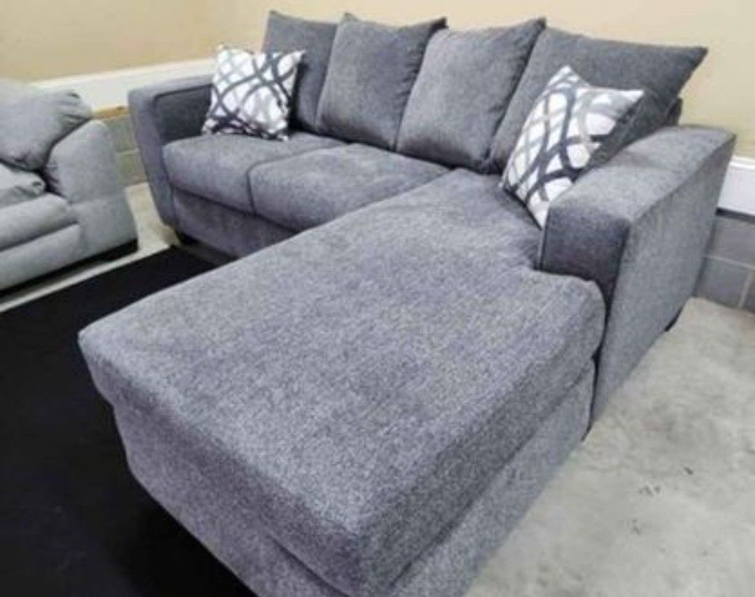 Brand New Artisanal Charcoal Grey Compact 2pc Sectionals (4 Colors Available)