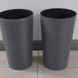 PAIR of 22" Tall Gray Resin Planters (2 for $50) @ Lasting Creations