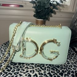 New Mint Green & Gold Crossbody Bag 