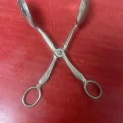 Thistle Pattern Silverplate Antique Tongs
