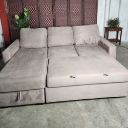Pull out bed Sofa/Chaise Storage Sleeper Clean and Comfy