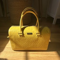 Kate Spade New York Head In The Sand Melinda Zip Satchel Top Handles in Goldenrod