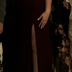 Wine Red Guest Dress 