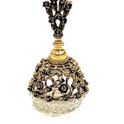 Vintage Gilt Floral Perfume Bottle 