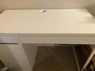 White Desk with Storage