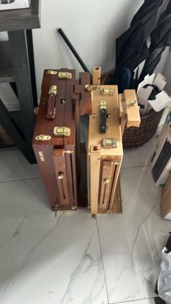 Wooden Artist Pochade Box Easels – Set of 2