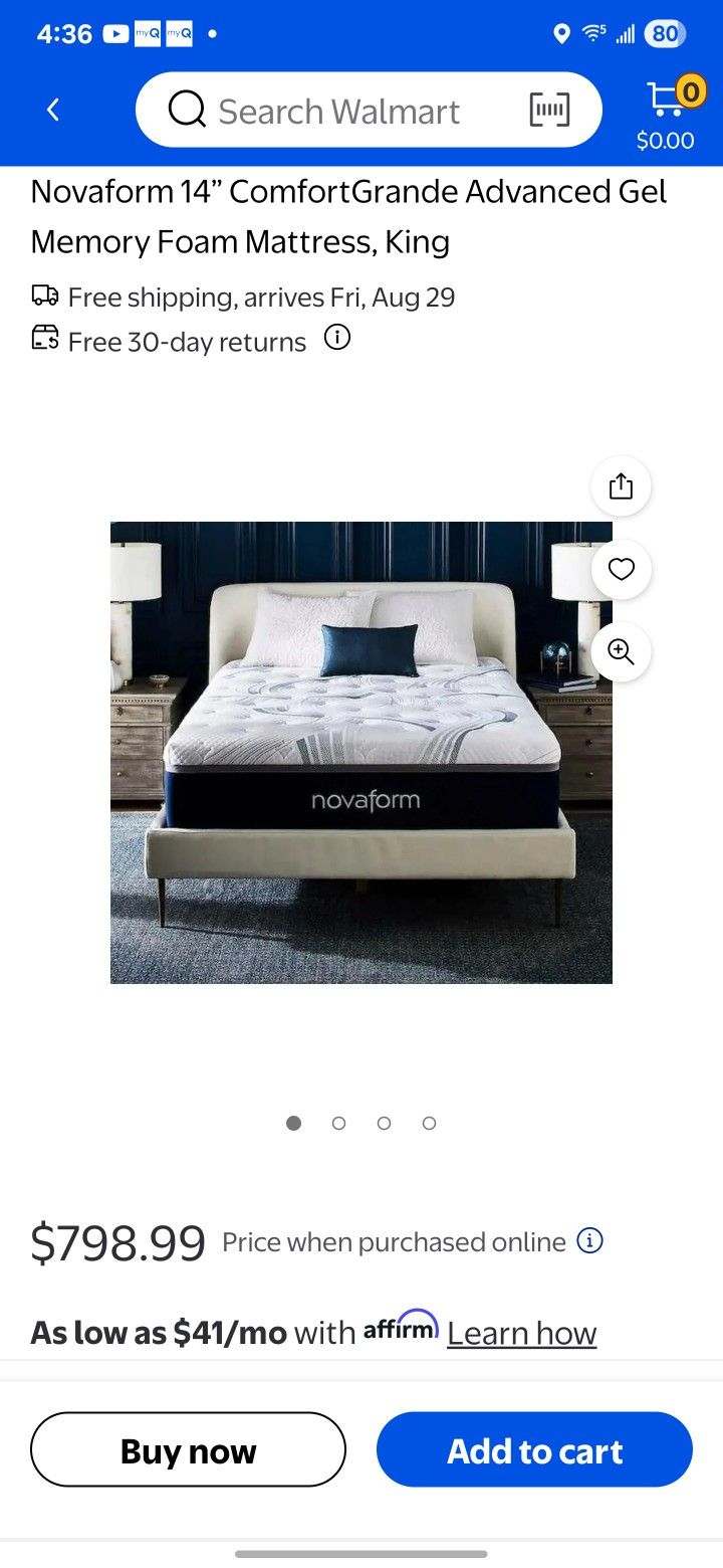 California King Novaform Comfort Grande 14 Inch Cooling Memory Foam Mattress