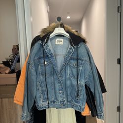 Denim Jacket With Black Hoodie