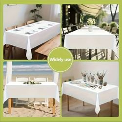 20-Pack available .. Large White Plastic Tablecloths Bulk Pack - $2 per cloth