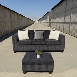 Beautiful 3 Seat Couch With Ottoman 