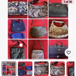Lot TALBOT VERA BRADLEY TIGNANELLO GOLD LEATHER CALVIN KLEIN LIZ CLAIBORNE SHOULDER CROSSBODY BAG PURSE 