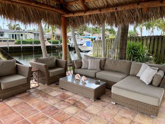 5 Piece Wicker & Aluminum Patio Set