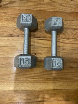 Dumbbells Hex iron 15lbs each