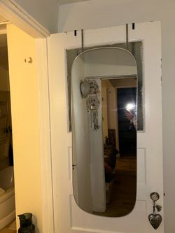 Jewelry organizer hanging mirror