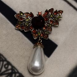 Crystal Flower Brooch 