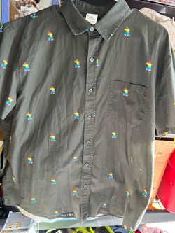 Disney Store Mickey Mouse Pride Short-sleeved Shirt For Adults size xl as is