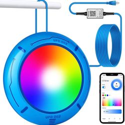 new Above Ground Pool Lights with APP Control 20W RGB Dimmable LED Pool Lights with Suction Cups and Built-in Magnets 12V Underwater Pool Light for Ab