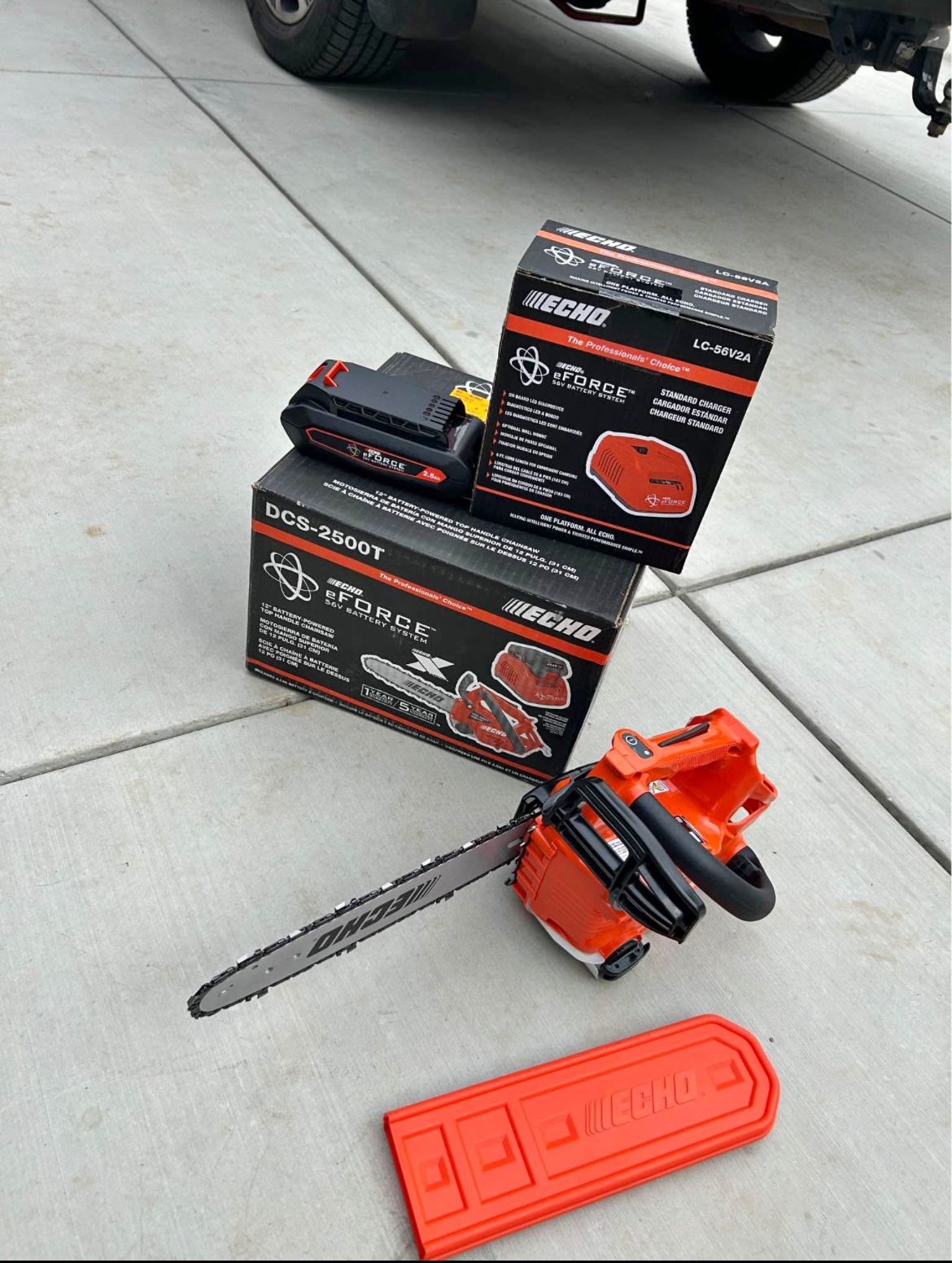 ECHO 56V 12 in. X Series Cordless Battery Top Handle Pro Chainsaw w/ SpeedCut Nano 80TXL Chain and 2