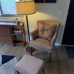MCM Style Chair And Footrest