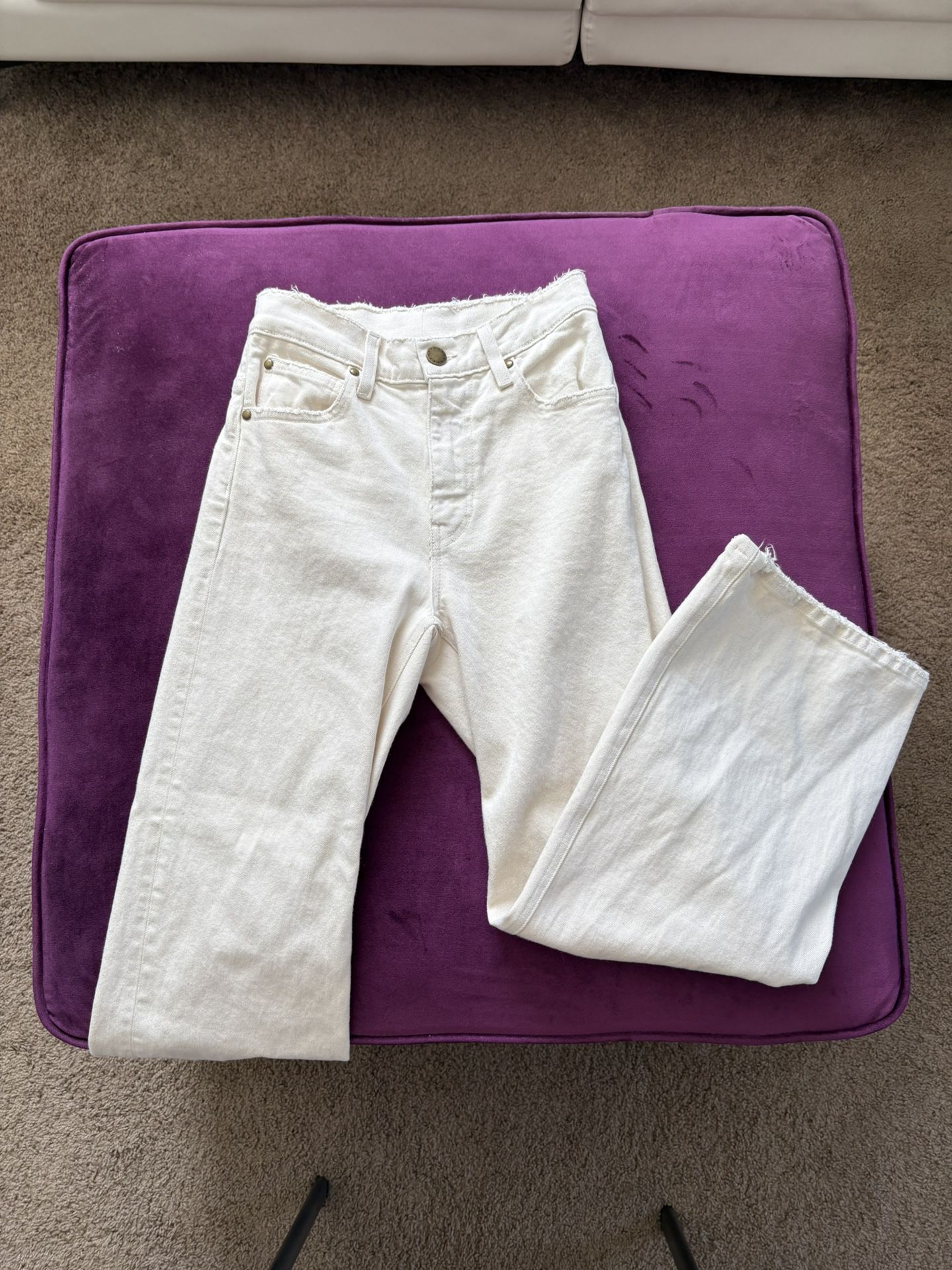 The Great The Rider Wide Leg Women’s White Jeans Size 23