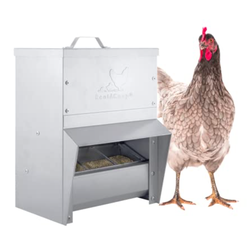 RentACoop 10lb No-Waste Metal Chicken Feeder - Rain Shield Included NOB