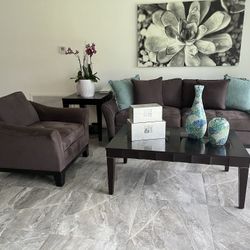 Living Room Set- Sofa, Loveseat And Three Tables