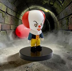 "IT" PENNYWISE 1990 VERSION With Stand 2"Detailed PVC Action Figure Chibi-Style. This is a 2-inch mini Pennywise action figure from the 1990 IT movie,