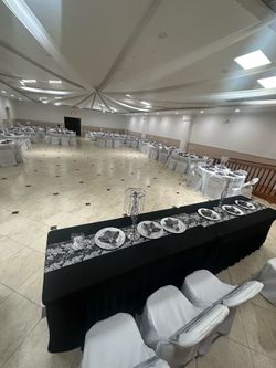 Black & White Spandex Rectangle Table covers